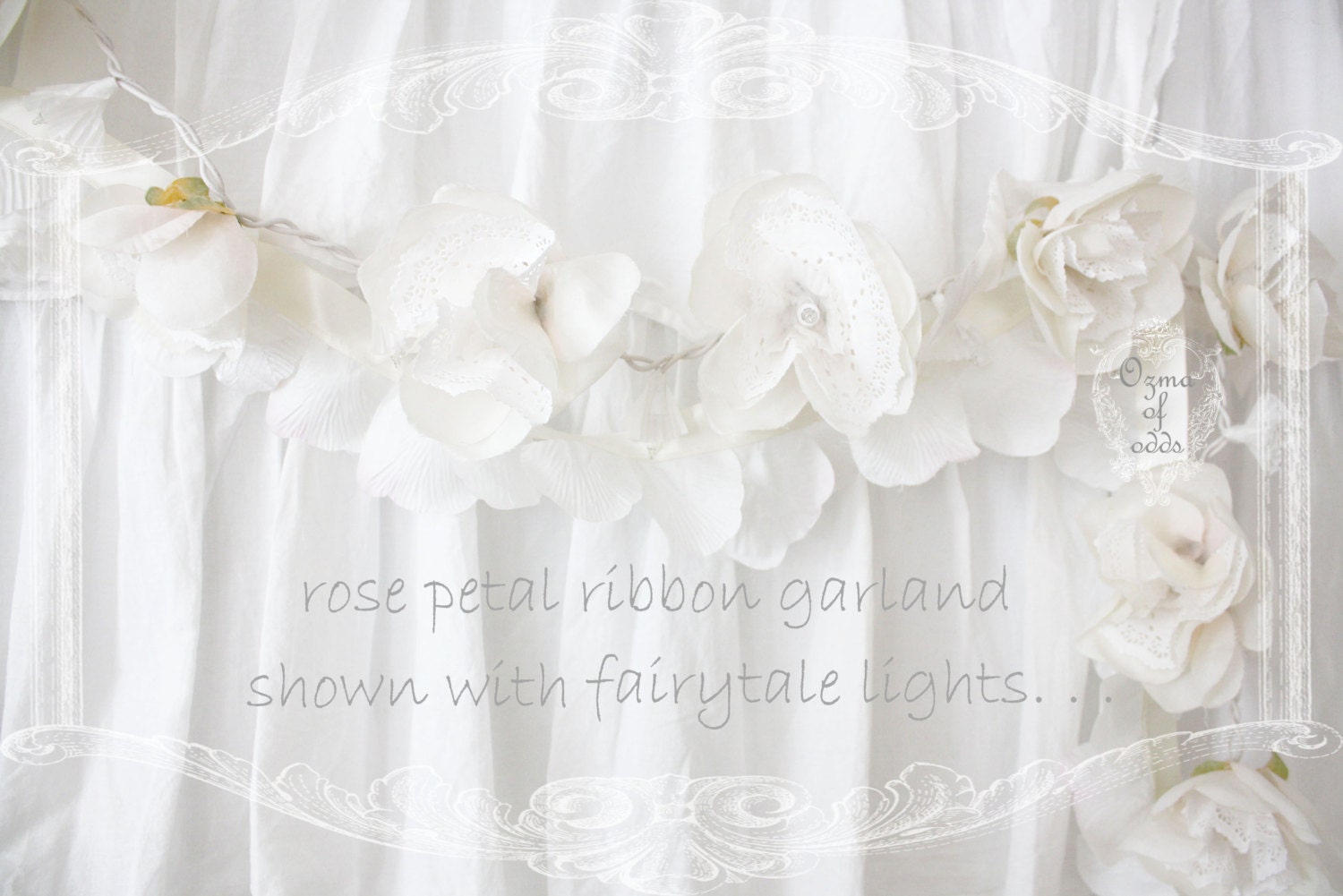 rose petal fairytale - a dreamy rose petal ribbon garland
