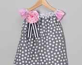 As Seen on Zulily - Gray Polka Dot Dress -  Limited Stock remains - TEMPORARY SALE
