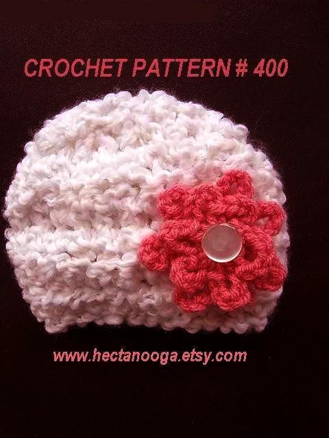 Num. 400, CROCHET PATTERN, Baby Beanie, 3 sizes: newborn, 3 to 6 months, and 12 months.. Permission to sell your hats