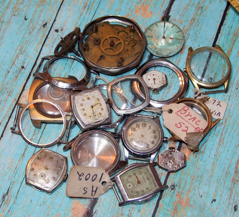 Watch Salvage Lot for Jewelry Mixed Media and Steampunk Art
