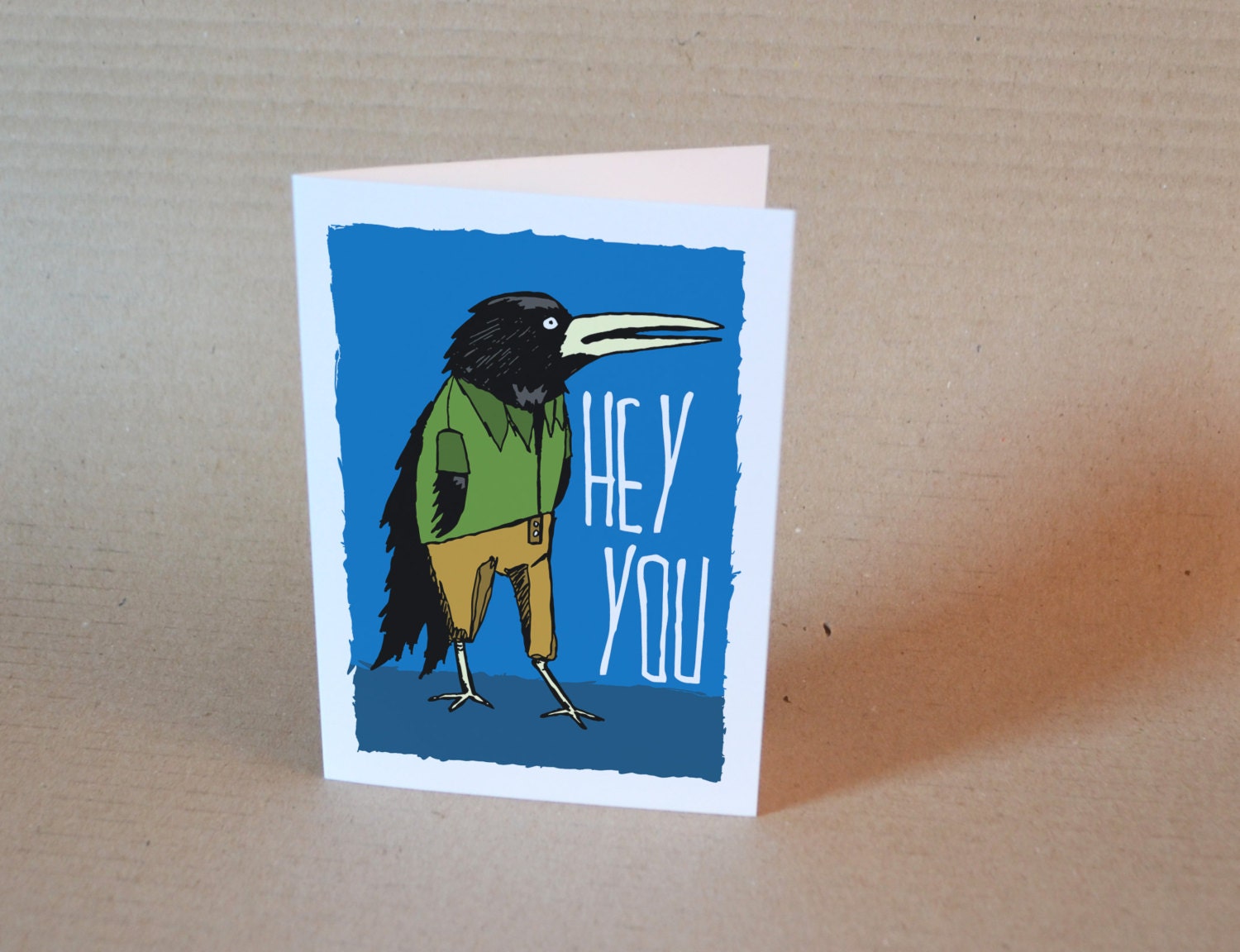 Hey you - Fancy pants crow greeting card