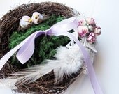 Bird Nest Ring Bearer- Custom Made to match your color theme