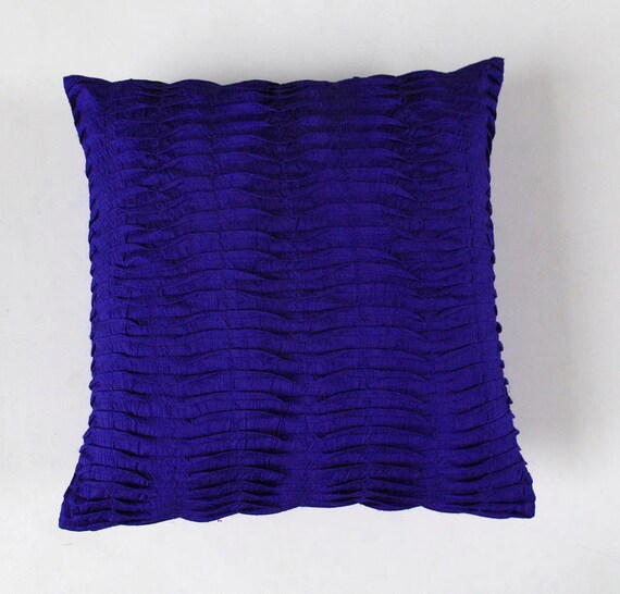 Royal blue pillow 16 pillow pleated- cover only IN STOCK