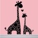 Adorable mama and baby giraffe - vinyl wall decal for your little one's room