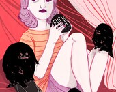 Strange companions glossy postcard print