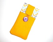 Geometric Modern Zig zag pattern Yellow Handmade iPhone 5, 4 iPod case Unique