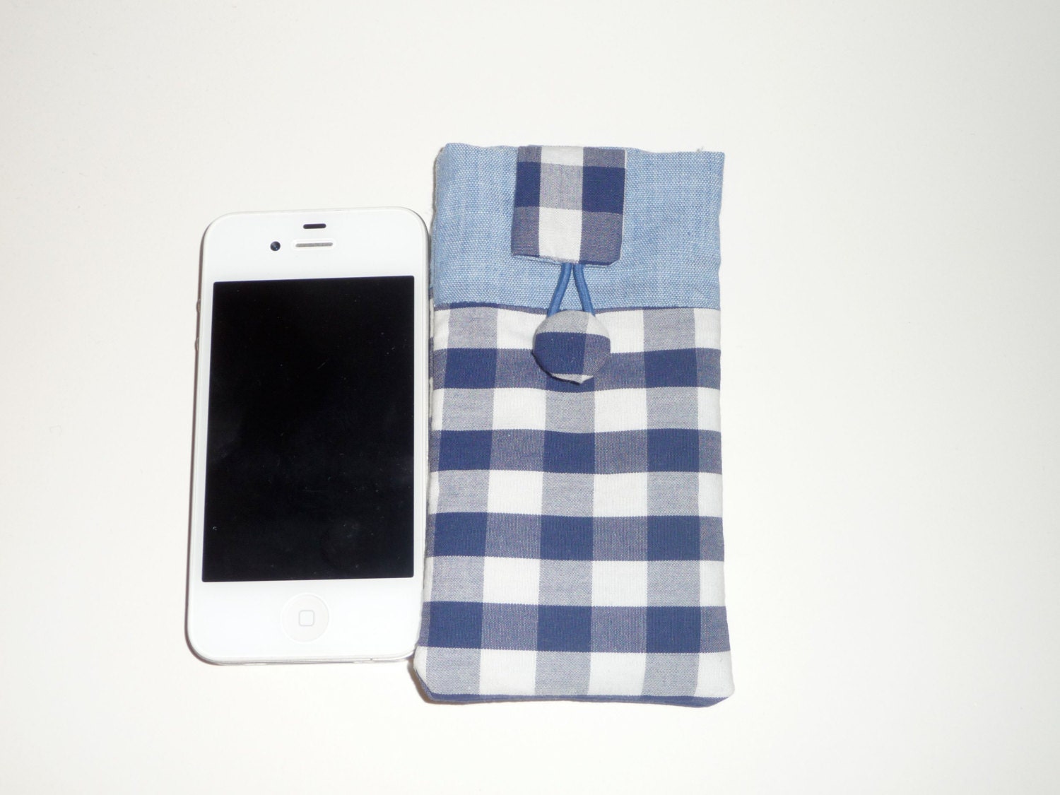Soft and Cozy iPhone cover Blue Navy Hand made from Fabric cell phone case