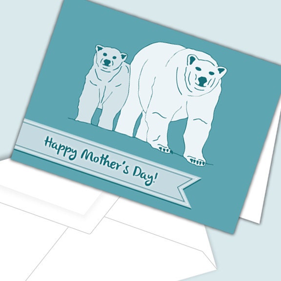 Polar Bears Printable Mother's Day Card