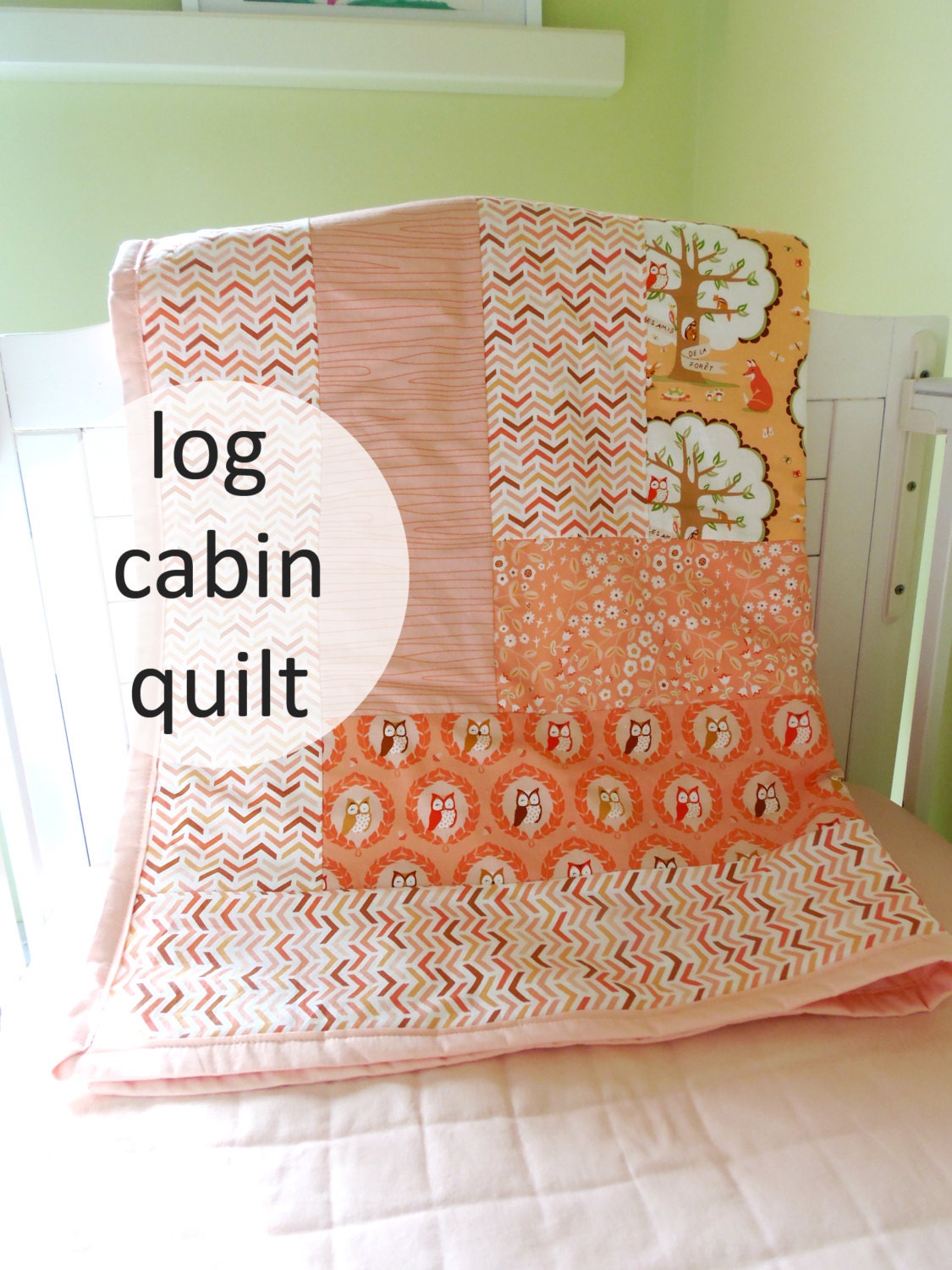 custom log cabin quilt (pick your fabrics)