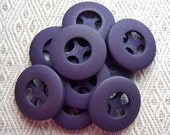 vintage sewing buttons Plum Wheels matte purple 3/4" x9