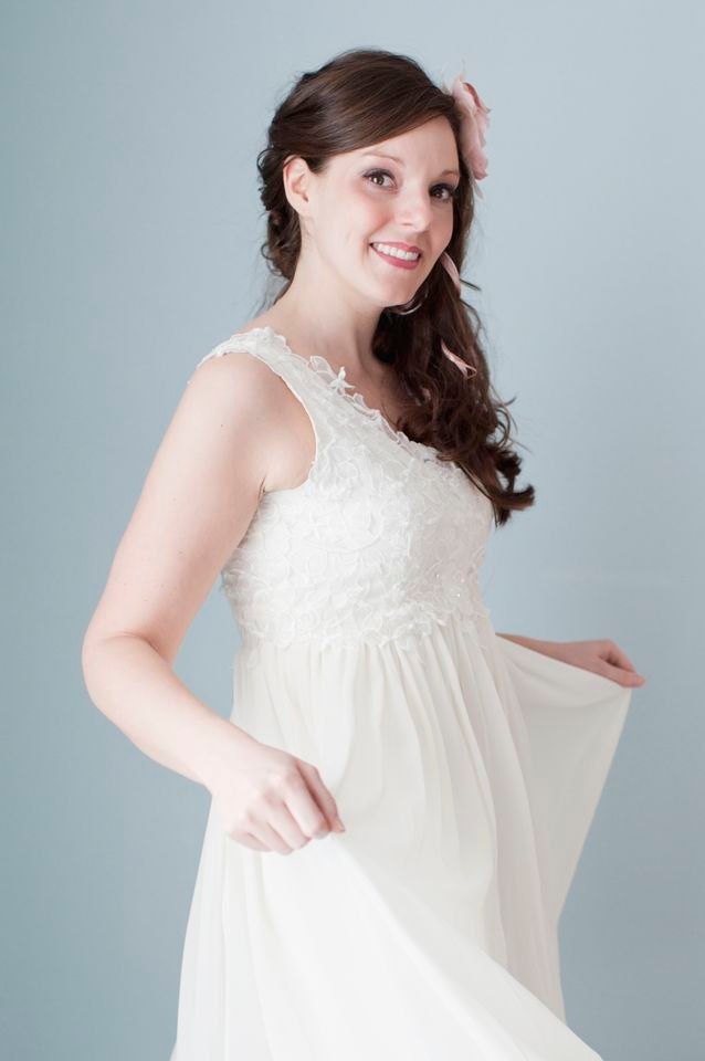 EVITA, Super elegant short ivory, french lace wedding dress, romantic, glam, hollywood style,unique and elegant