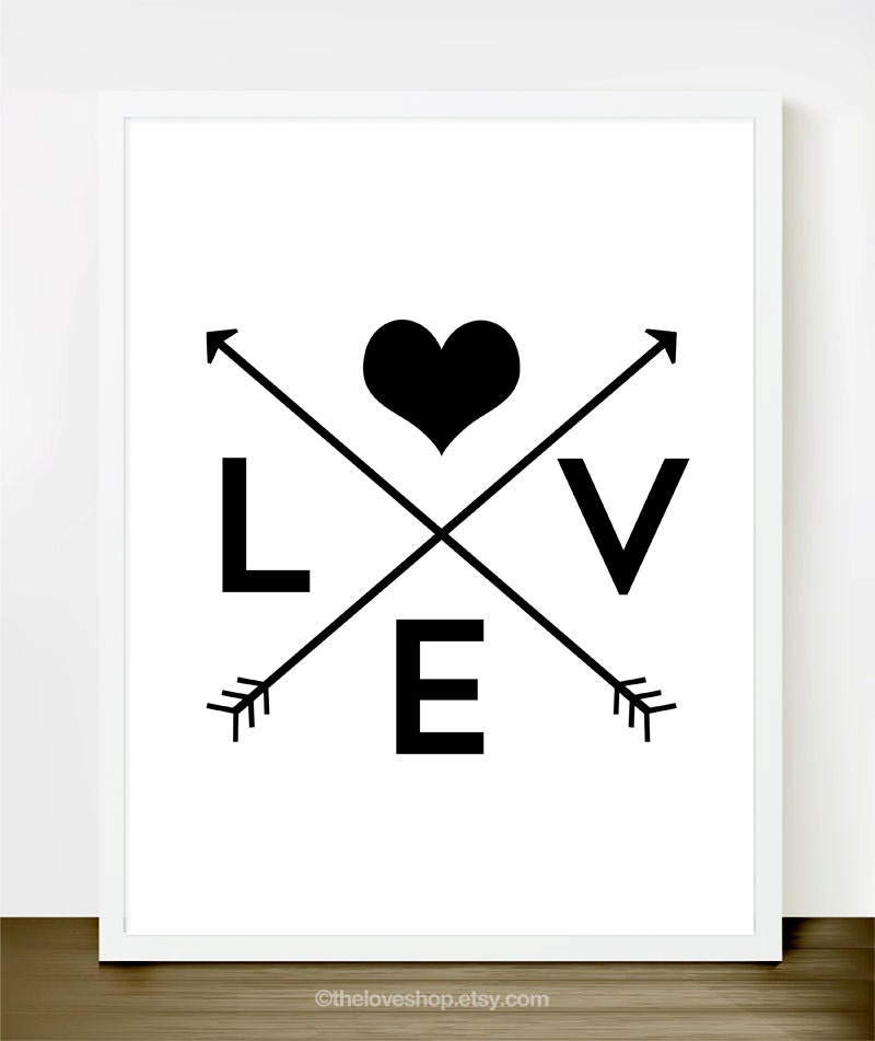 Love is Everywhere - 8x10 inch on A4 Print (in Classic Black & White)