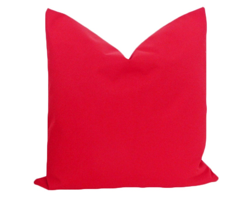 Red Patio Pillows, Outside Cushion Covers, Deck Throw Pillows, Summer, Beach Boat or Pool, Outdoor Decor,  18x18