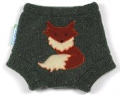 Wool Soaker Diaper Cover - FOXY - Small 0-9M