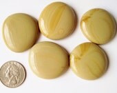 10 Large Latte Brown Glass Gems 33mm - 36mm across