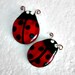 Ladybug Magnets Melted Glass Magnets Pair