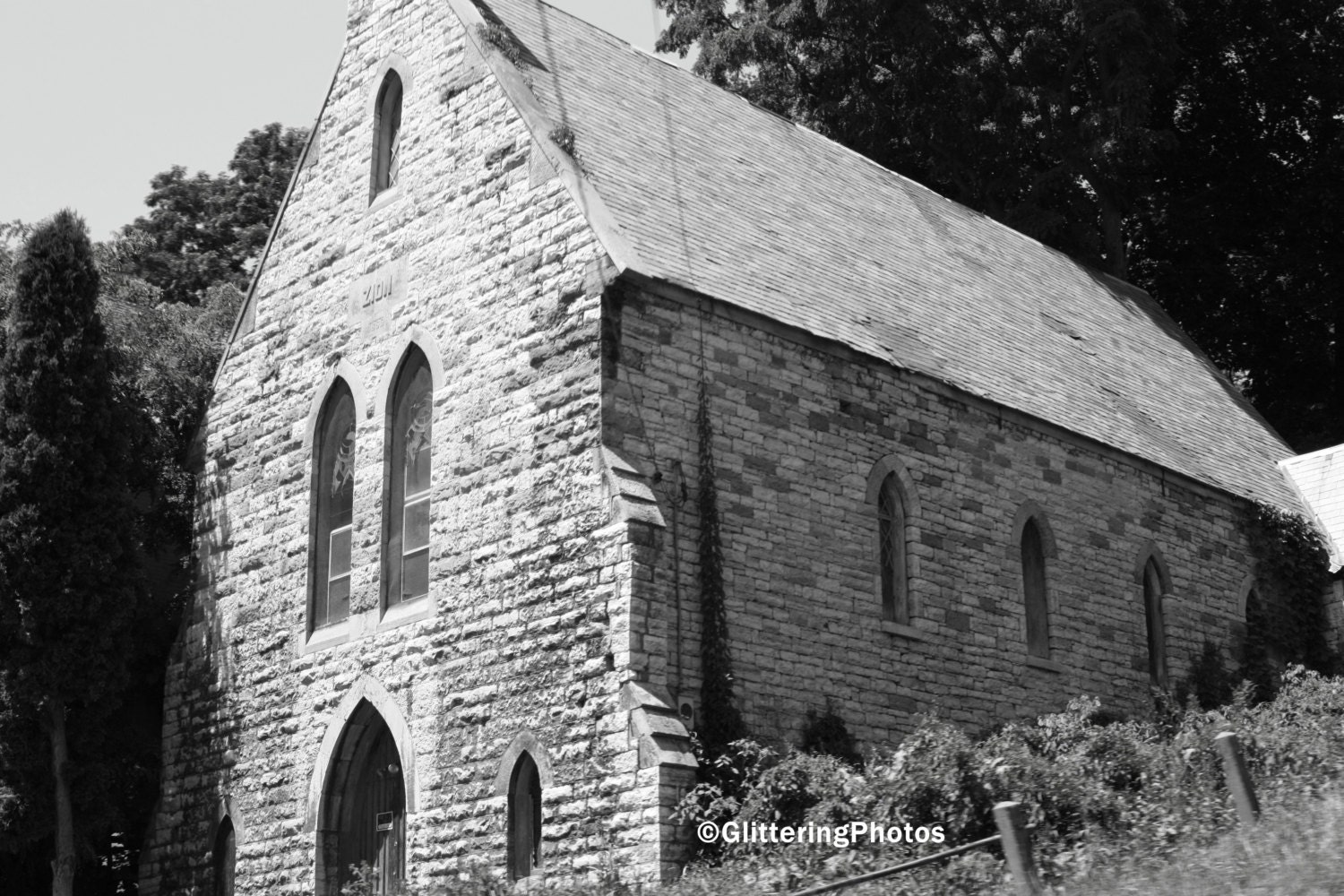 Abandoned Church Fonda New York Fine Art Photography Print in Black & White