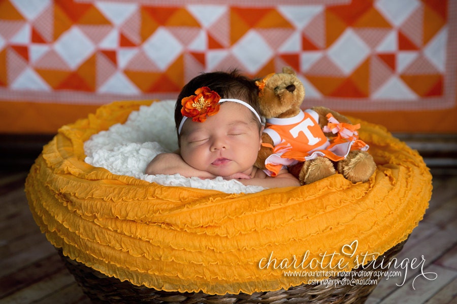 Baby Headband Orange Girls Infant Newborn Photography Prop Boutique Toddlers Infant Babies Vintage Shabby Chic