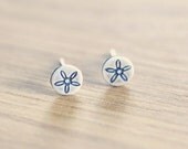 Tiny studs - posts - earrings - sterling silver - flowers - stamped - etsymetal team