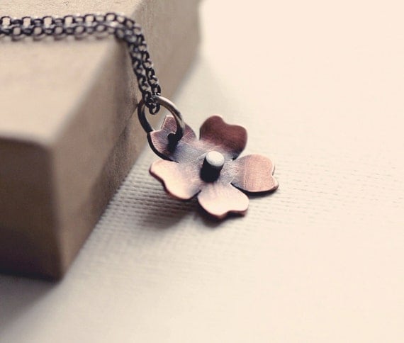 Little cherry blossom necklace in copper
