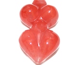 Cherry Quartz  Goddess Pendant - Supplies Bead - Jewelry Pendant - Jewelry Necklace