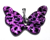 Dichroic Glass Purple Leopard Pendant - Jewelry Pendant - Jewelry Necklace