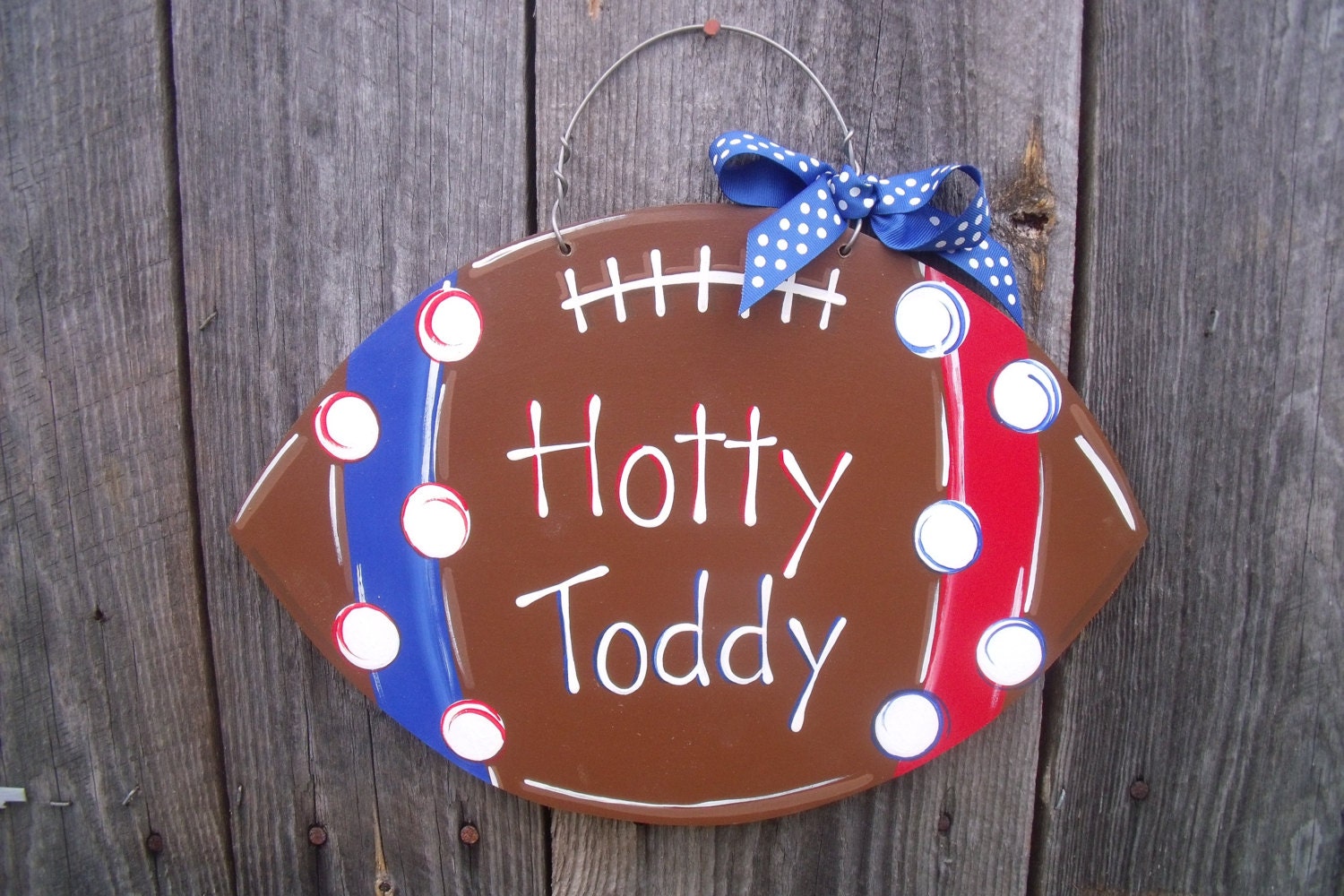 Football Door Hanger Wood Wall Hanging Ole Miss Rebels Hotty Toddy Large