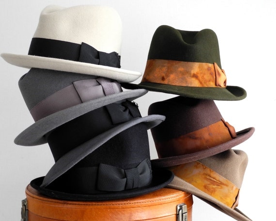 Buy cheap man hats. - Mens Felt Fedora Hat- Mad Men-  Men's Hat