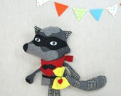 Bandit Raccoon - Handmade, Stuffed Animal, Toy, Children, Plush