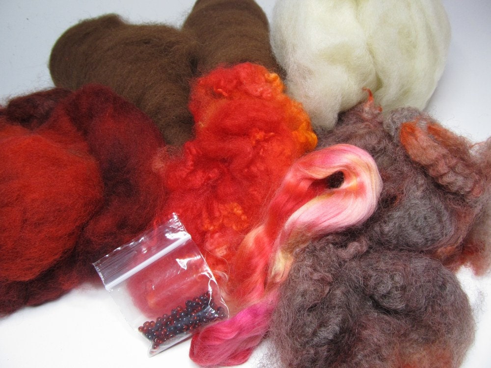Firestarter, Make Your Own Art Yarn Kit, Alpaca, Wool and More