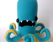Octopod in Blue and Yellow Raindrops