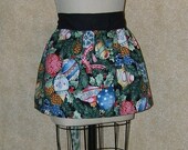 Hostess Shortie Apron Low Rise Christmas Ornament Reversible All Cotton Beaded fringe accent