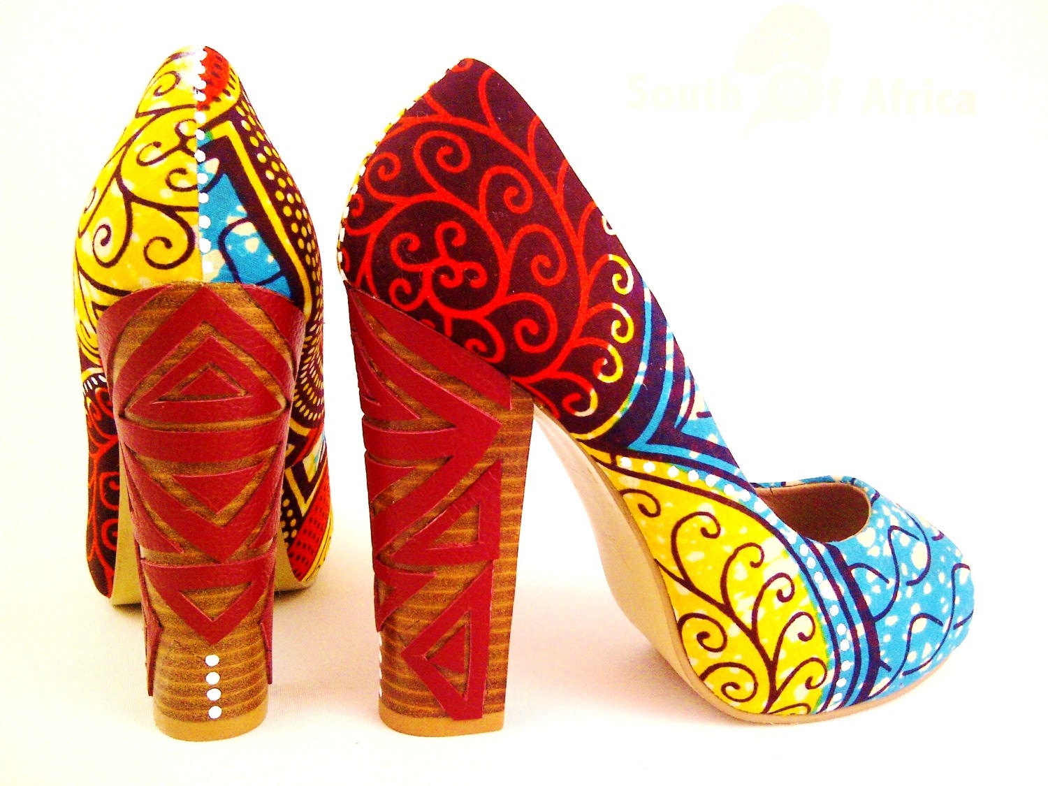 Ankara  Block Heel Peep Toes (NOMALI)