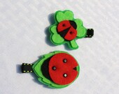Luck be a Lady Clippie Set, Labybug Hair Clips