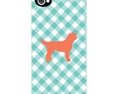 iPhone 5 Dog Silhouette Custom Phone Case Gingham Prints