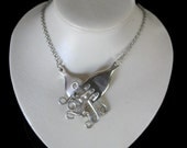 Fork Pendant necklace silver recycled old retro vintage