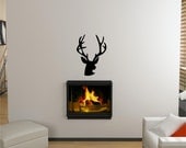 Deer Head (large) vinyl decal