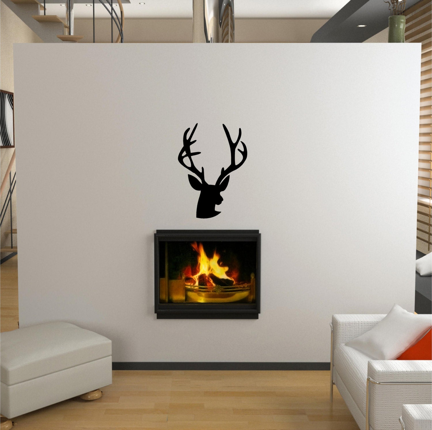 Deer Head (large) vinyl decal