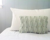 Eco-Friendly Mint Green Chain Link Cable Knit Wool Pillow Sham 16 x12