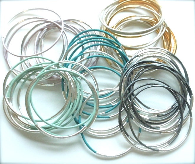 3 Months of Bangles Join the Double Silver Gold Bangle Club Gift or Yourself