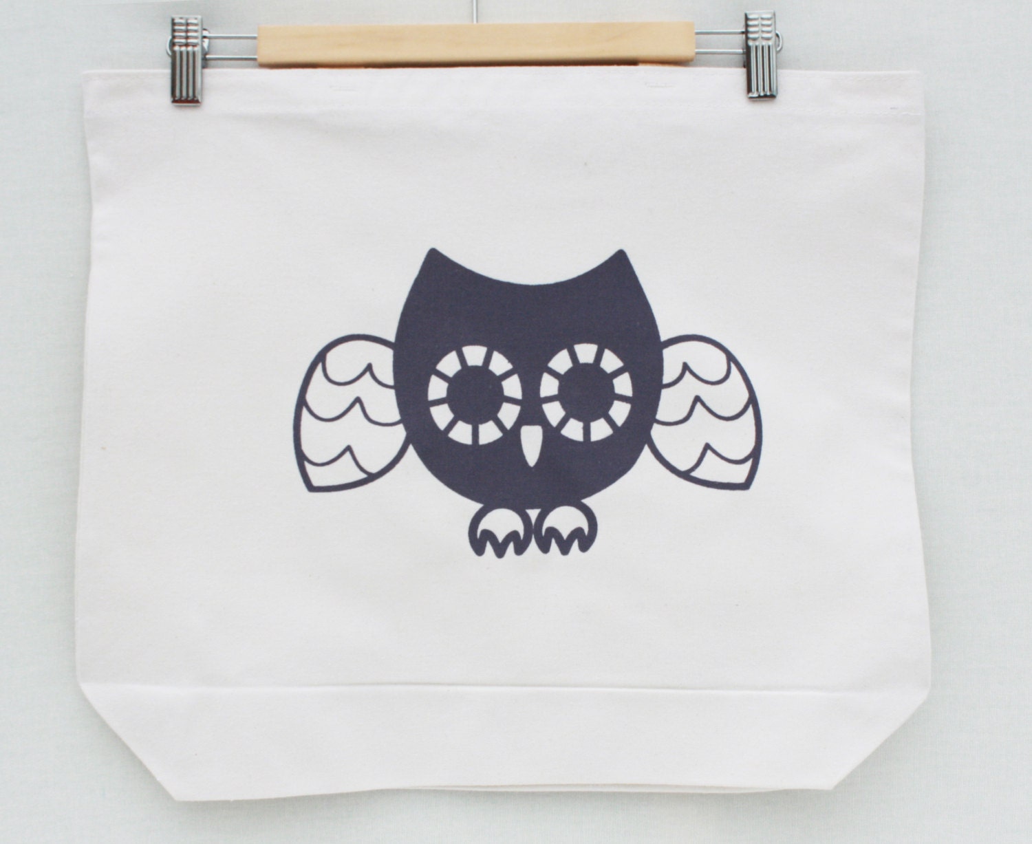Owl Pal - purple scissor screenprint, recycled grocery, shopping, everyday tote