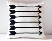 Sharp Shooter - arrow pattern screen printed pillow, organic, 12"x12"