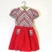 1950s Vintage Little Girls Dress // red and white print with reindeer and dutch girls // childs