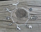 Game of Thrones Insp House Banner Sigil Coat of Arms Charm Bracelet Stark Lannister Targaryen Greyjoy Baratheon Tyrell Tully Arryn