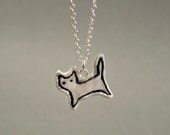 Little White Kitty Necklace - Polymer Clay Miniature Animal
