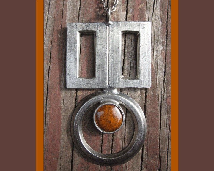 MOD Dane,1970s KUNSTHANDVARK Handmade Pewter/Enamel Pendant,A.S.O.E. Aabenraa,Denmark,Vintage Jewelry,Unisex