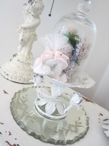 Vintage Curtain Tie Backs Push Pins Tacks - Shabby Cottage White