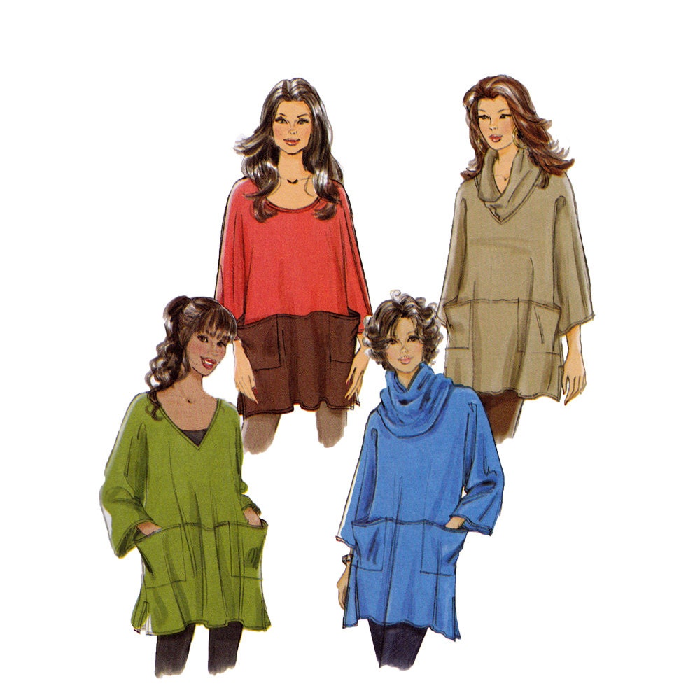 Misses Tunic Pattern - Womens Tunic Sewing Pattern - Butterick 5524 - Uncut, Factory Folds - B5524