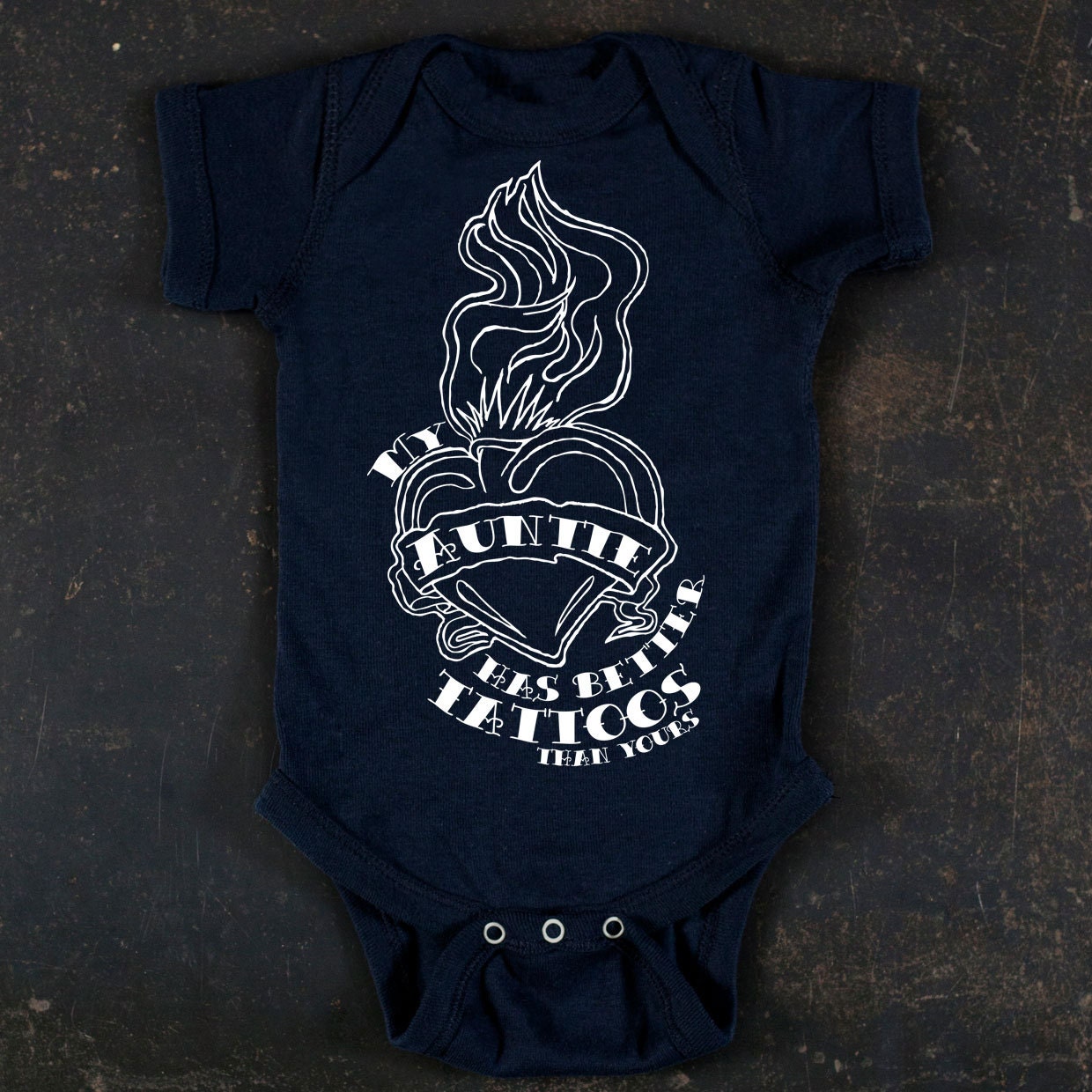My AUNTIE Has Better Tattoos Than Yours Graphic Baby Bodysuit By TrulySanctuary, Great Baby Shower Gift, First Birthday Gift Or Party Favor