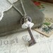 BRIDESMAID GIFTS Set of 5 Antique Skeleton Key Necklaces. Rustic Wedding Jewelry. Vintage Key Necklace & Bell Flowers. Repurposed Jewelry.